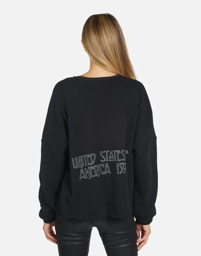 Women039s Lee Led Zeppelin Outline Black Lauren Moshi Long Sleeve