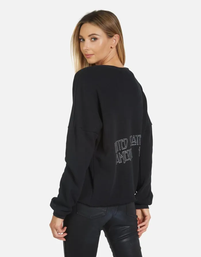 Women039s Lee Led Zeppelin Outline Black Lauren Moshi Long Sleeve