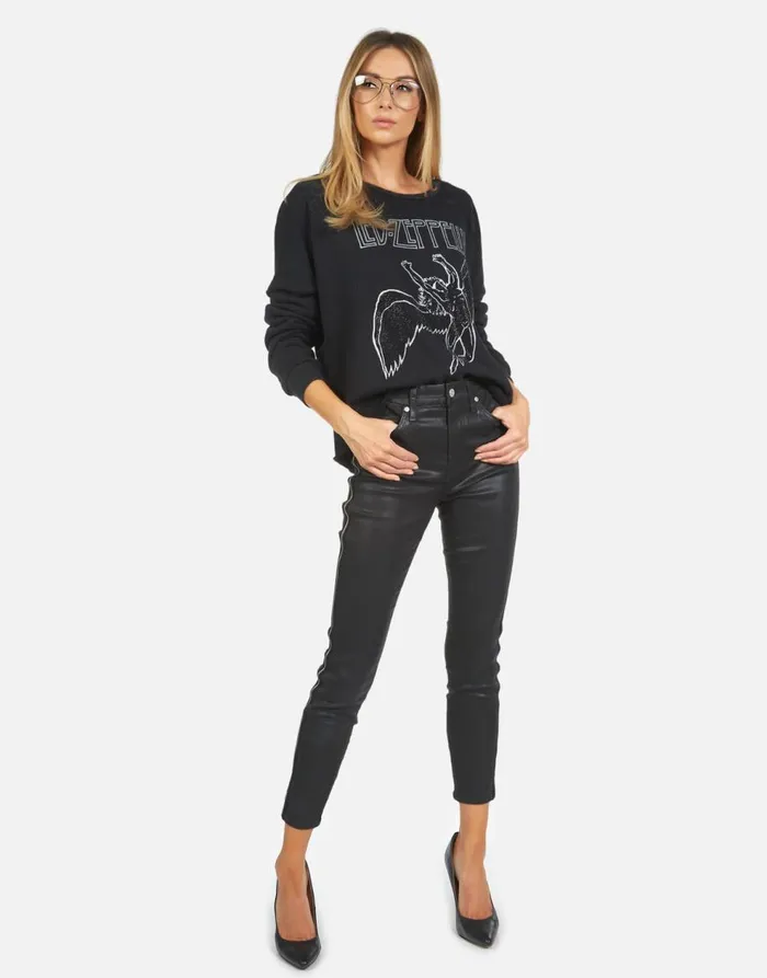 Women039s Lee Led Zeppelin Outline Black Lauren Moshi Long Sleeve