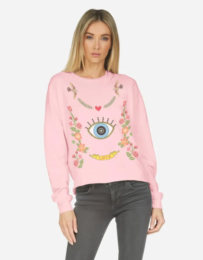 Women039s Lee X Floral Eye Love Cherry Blossom Lauren Moshi Long Sleeve