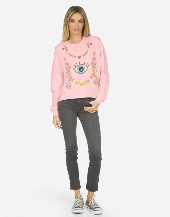 Women039s Lee X Floral Eye Love Cherry Blossom Lauren Moshi Long Sleeve