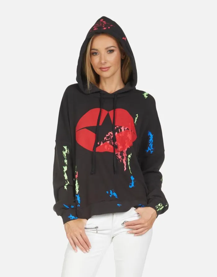 Women039s Lila Star Kiss Onyxpaint Smudge Lauren Moshi Hoodies