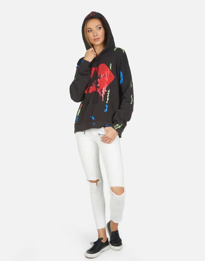 Women039s Lila Star Kiss Onyxpaint Smudge Lauren Moshi Hoodies