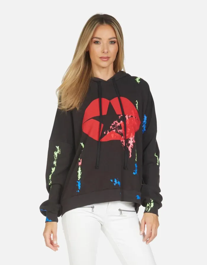 Women039s Lila Star Kiss Onyxpaint Smudge Lauren Moshi Hoodies