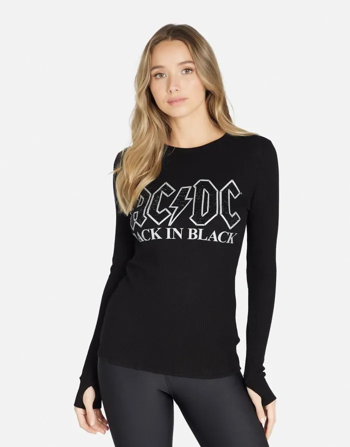 Women039s McKinley ACDC Crystals Black Lauren Moshi Long Sleeve