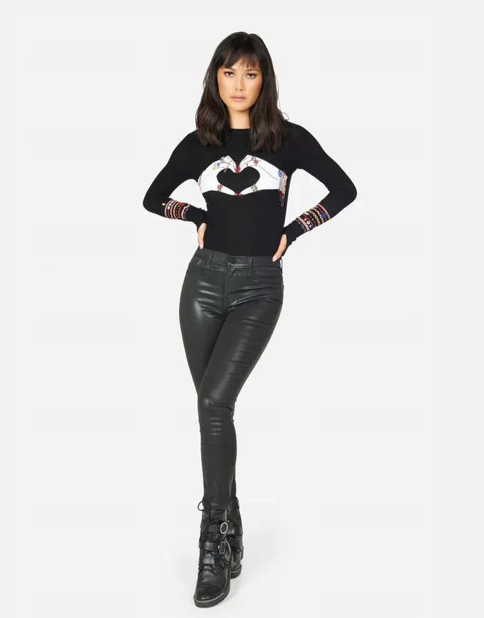 Women039s McKinley Friendship Love Black Lauren Moshi Long Sleeve