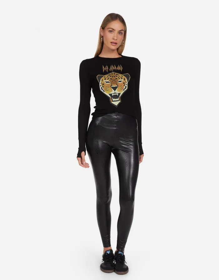 Women039s McKinley Geometric Def Leppard Black Lauren Moshi Long Sleeve