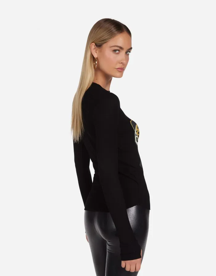 Women039s McKinley Geometric Def Leppard Black Lauren Moshi Long Sleeve