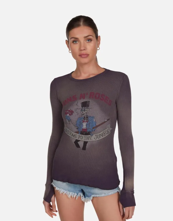 Women039s McKinley Guns N039 Roses Welcome To The Jungle Vintage Smoke Lauren Moshi Long Sleeve Women039s McKinley Guns N039 Roses Welcome To The Jungle Vintage Smoke Lauren Moshi Long Sleeve