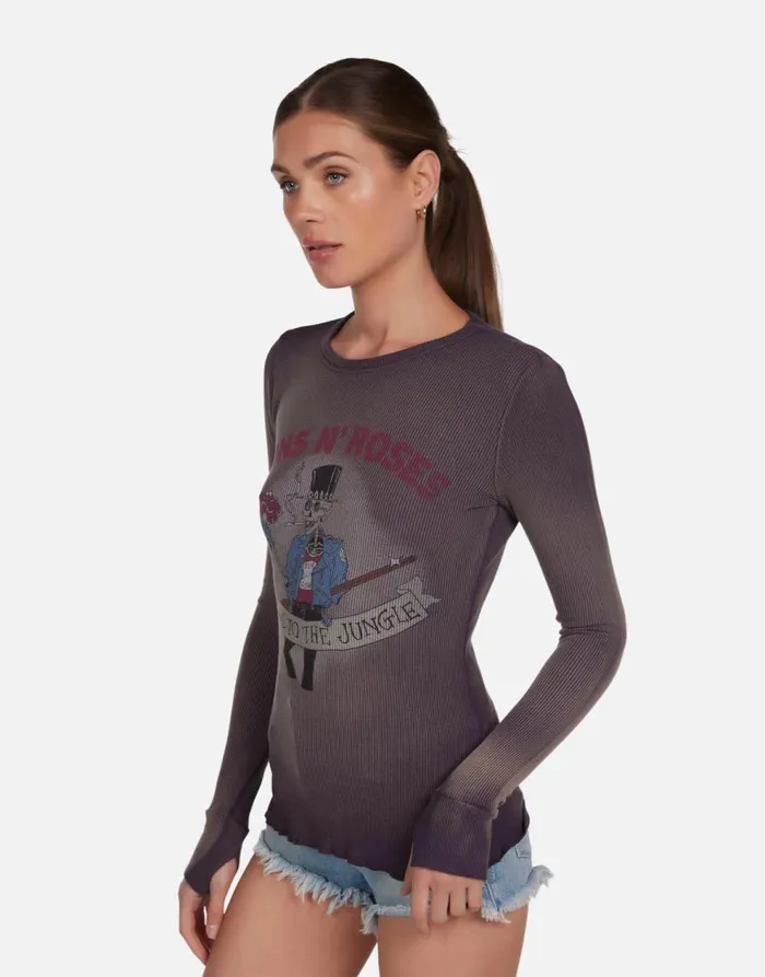Women039s McKinley Guns N039 Roses Welcome To The Jungle Vintage Smoke Lauren Moshi Long Sleeve