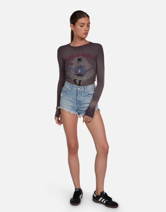 Women039s McKinley Guns N039 Roses Welcome To The Jungle Vintage Smoke Lauren Moshi Long Sleeve