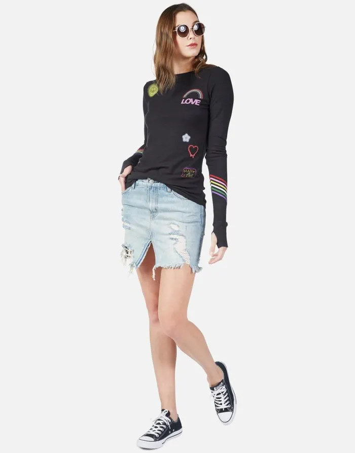 Women039s McKinley Neon Signs Onyx Lauren Moshi Long Sleeve