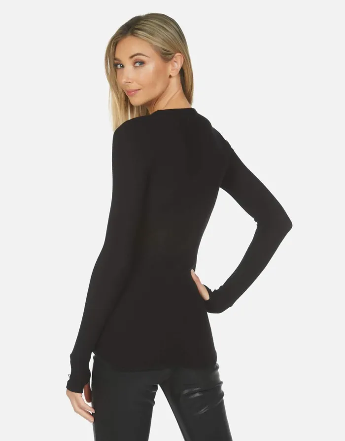 Women039s McKinley Star Skull Black Lauren Moshi Long Sleeve