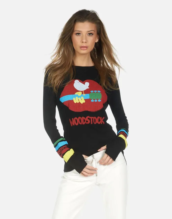 Women039s McKinley Woodstock Lip Black Lauren Moshi Long Sleeve