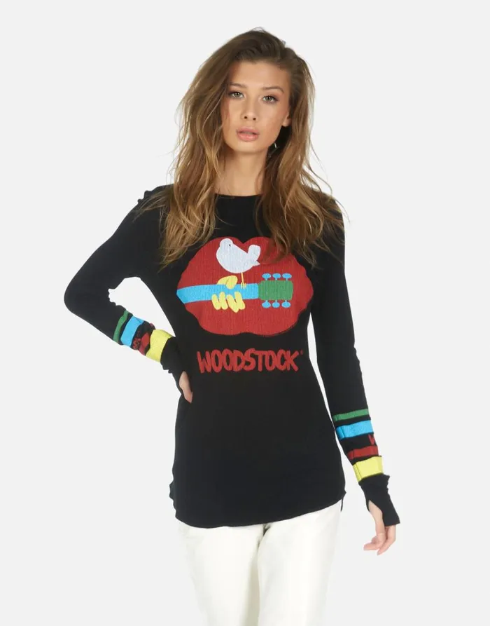 Women039s McKinley Woodstock Lip Black Lauren Moshi Long Sleeve
