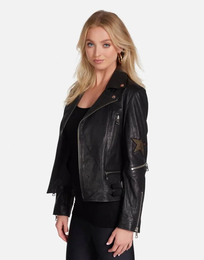 Women039sMen039s Posey Gold Crystal Multi Stars Black Lauren Moshi Hoodies