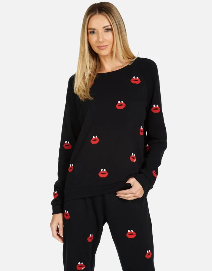 Women039s Noleta Kiss Face Black Lauren Moshi Long Sleeve