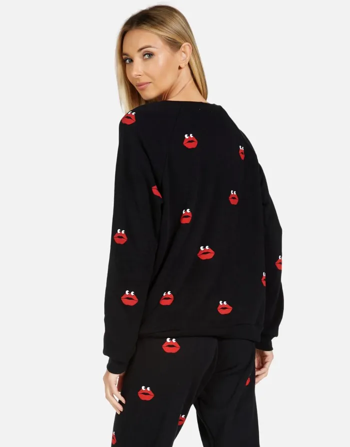 Women039s Noleta Kiss Face Black Lauren Moshi Long Sleeve