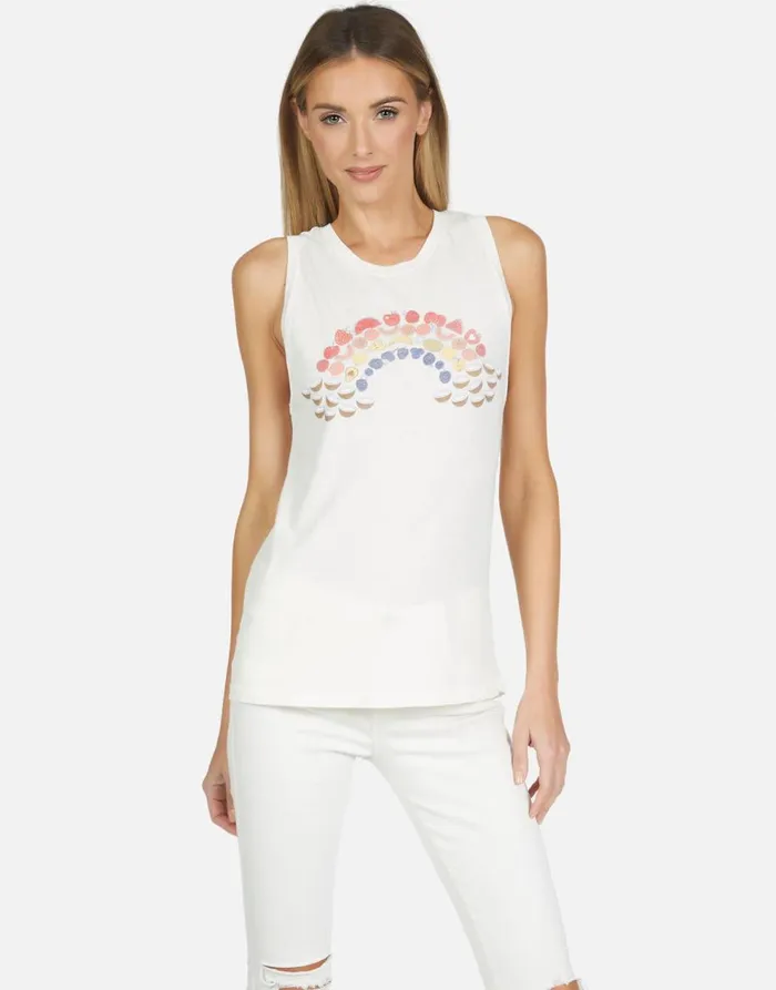 Women039s Peyton Fruit Rainbow Ivory Lace Lauren Moshi Tanks