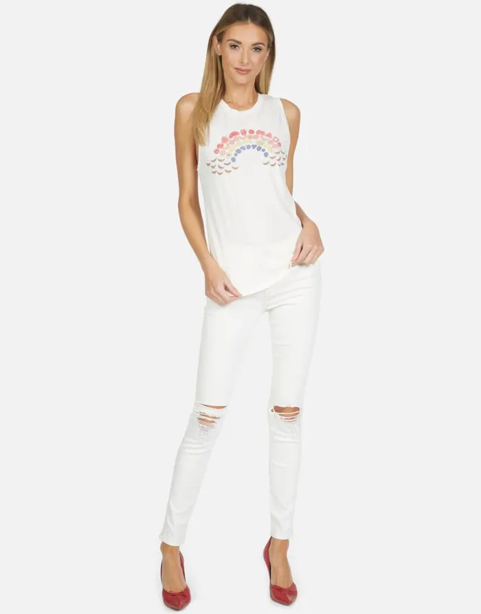 Women039s Peyton Fruit Rainbow Ivory Lace Lauren Moshi Tanks