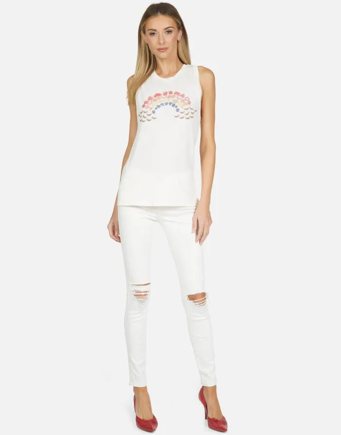 Women039s Peyton Fruit Rainbow Ivory Lace Lauren Moshi Tanks