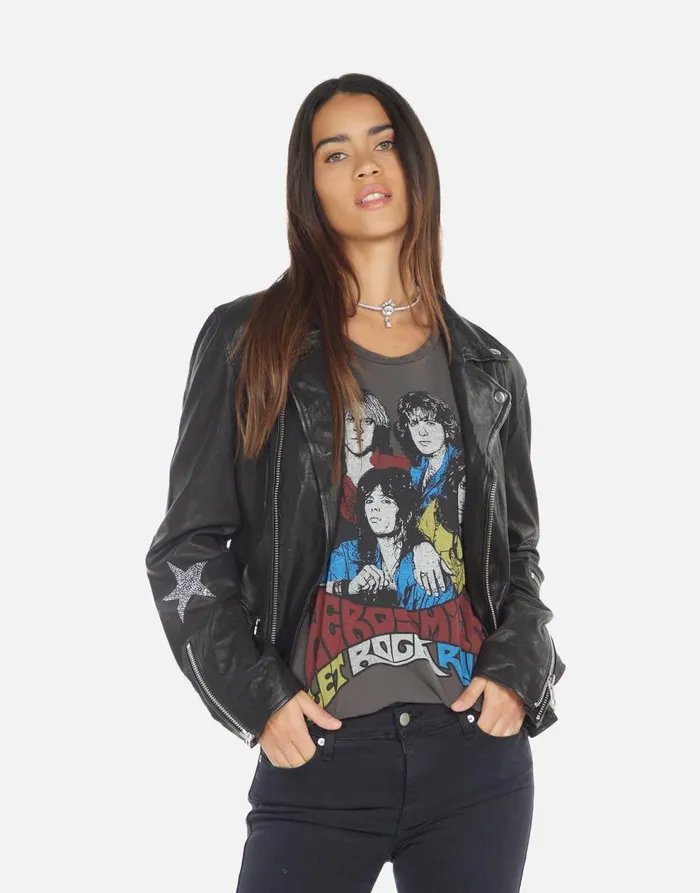 Women039s Posey Crystal Multi Stars Black Lauren Moshi Long Sleeve