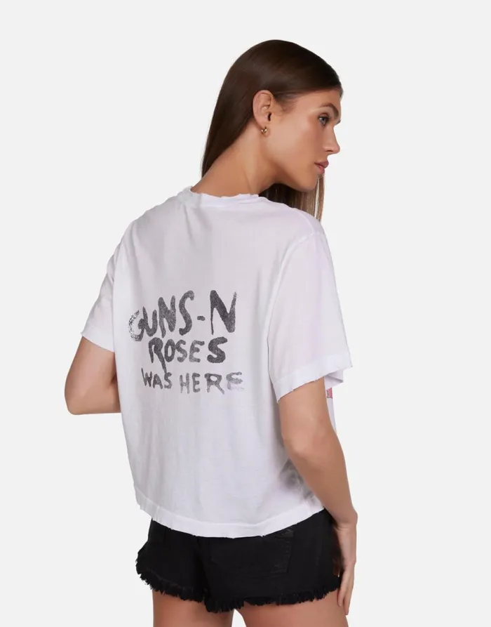 Women039s Rue Guns N039 Roses Skull Milk Lauren Moshi Short Sleeve