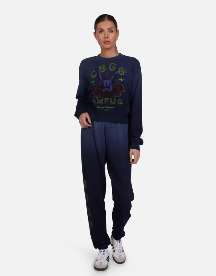 Women039s Spalding CBGB Rock Hand Dark Navy Ombre Lauren Moshi Long Sleeve