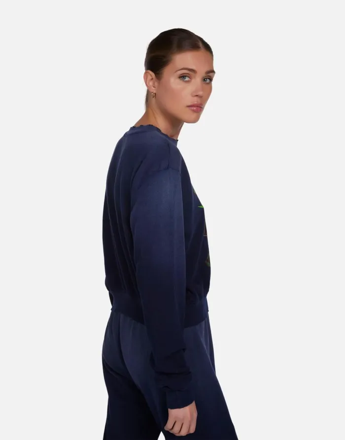 Women039s Spalding CBGB Rock Hand Dark Navy Ombre Lauren Moshi Long Sleeve