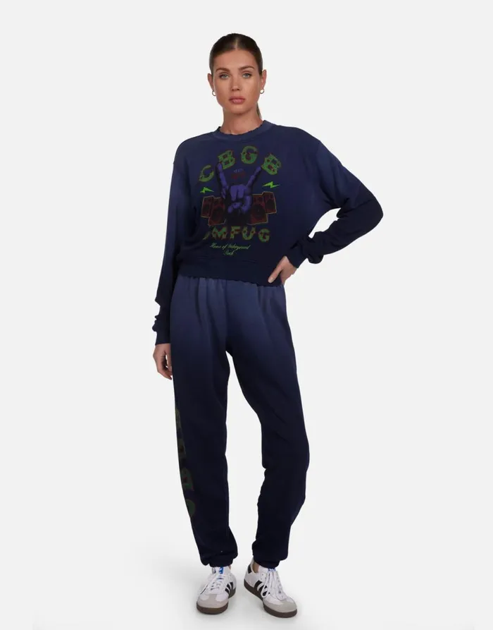 Women039s Spalding CBGB Rock Hand Dark Navy Ombre Lauren Moshi Long Sleeve