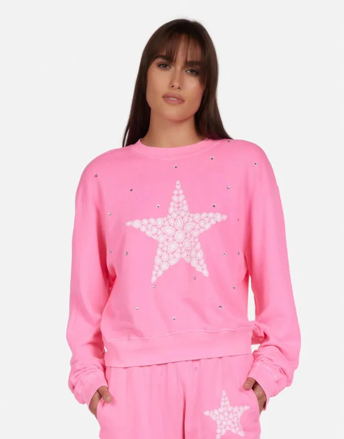 Women039s Spalding Diamond Star Neon Pink Lauren Moshi Long Sleeve