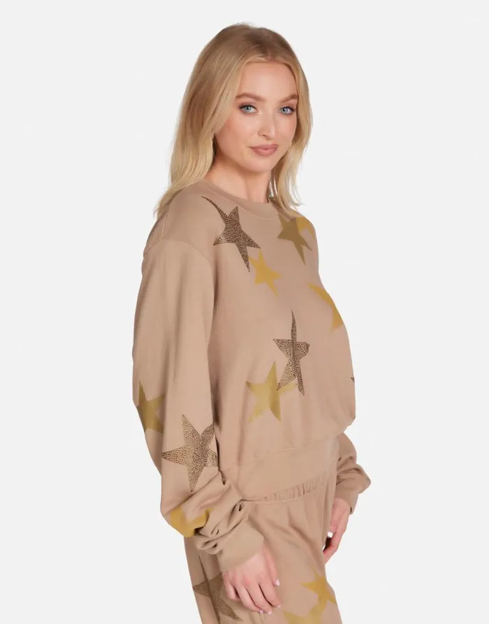 Women039s Spalding Gold Crystal Multi Stars Sand Dune Lauren Moshi Long Sleeve