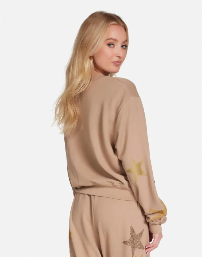 Women039s Spalding Gold Crystal Multi Stars Sand Dune Lauren Moshi Long Sleeve