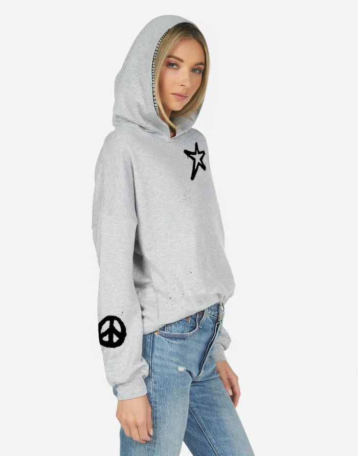 Women039s Trina Airbrush Elements Heather Grey Lauren Moshi Hoodies