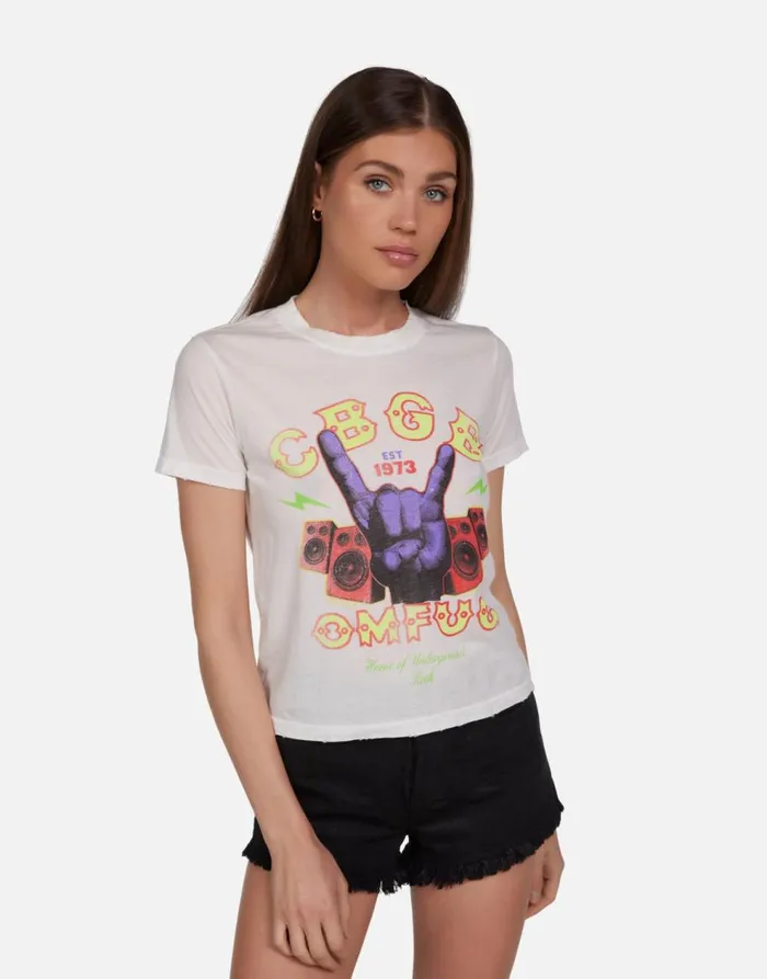 Women039s Ursula CBGB Rock Hand Milk Lauren Moshi Short Sleeve