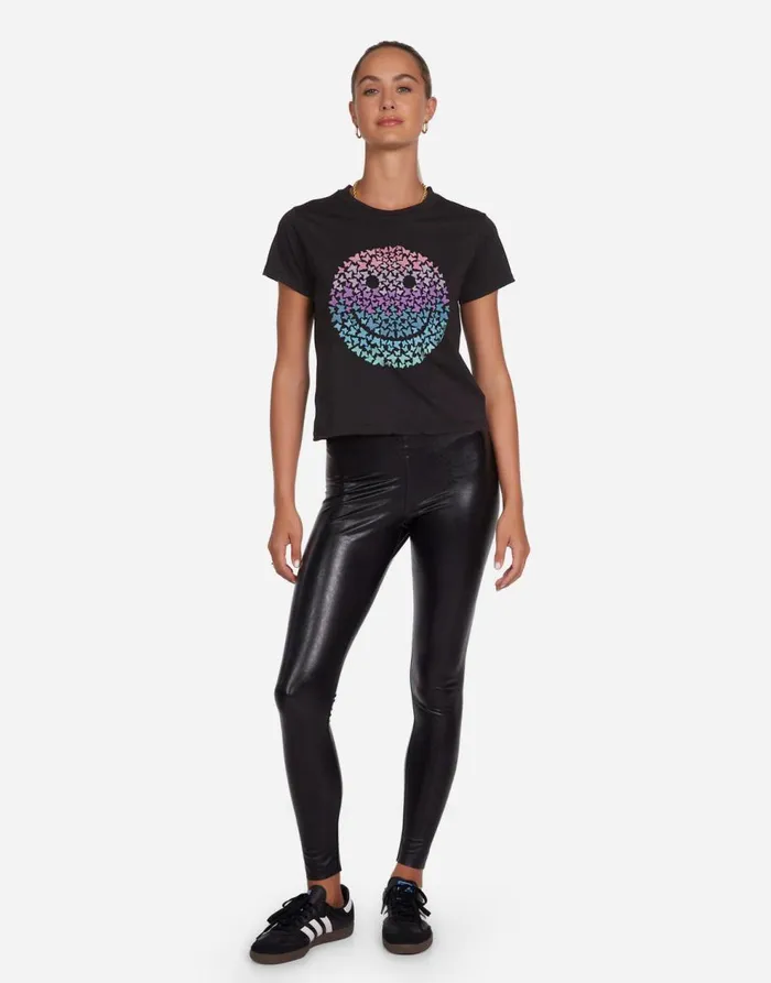 Women039s Ursula Ombre Butterfly Happyface Onyx Lauren Moshi Short Sleeve