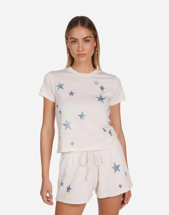 Women039s Ursula Vintage Stars Ivory Ombre Lauren Moshi Short Sleeve