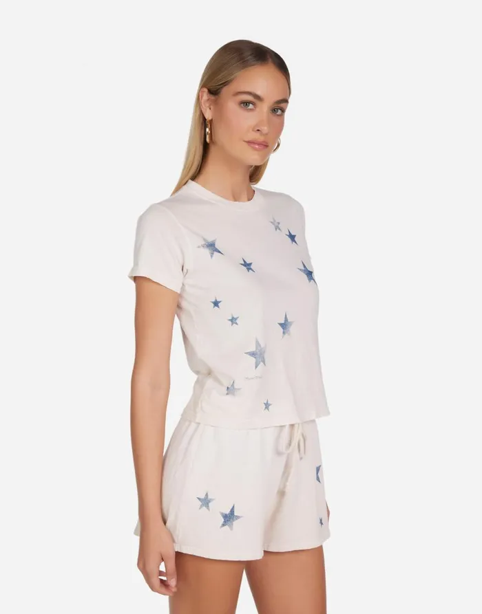 Women039s Ursula Vintage Stars Ivory Ombre Lauren Moshi Short Sleeve