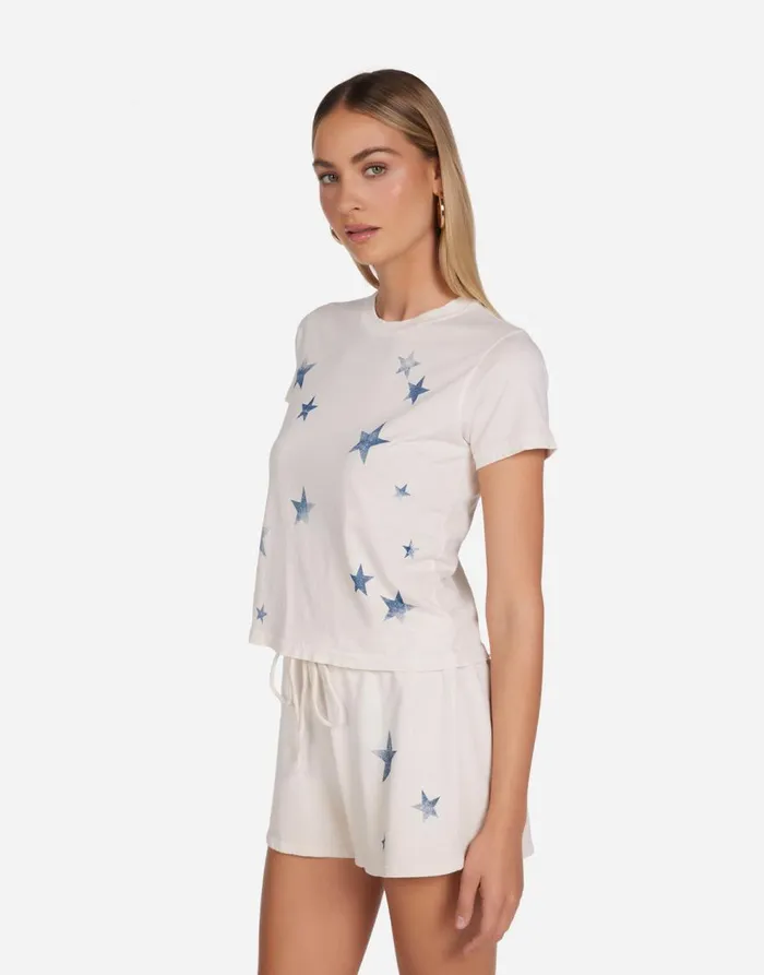 Women039s Ursula Vintage Stars Ivory Ombre Lauren Moshi Short Sleeve