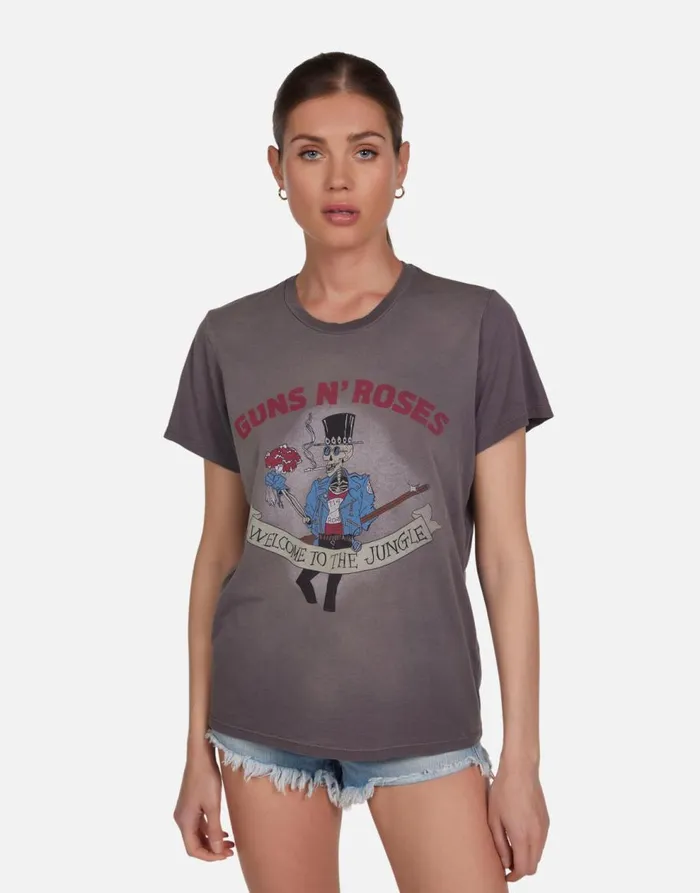 Women039s Wolf Guns N039 Roses Welcome To The Jungle Vintage Smoke Lauren Moshi Short Sleeve