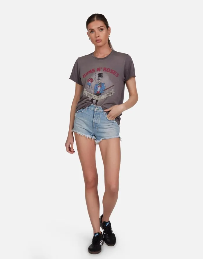 Women039s Wolf Guns N039 Roses Welcome To The Jungle Vintage Smoke Lauren Moshi Short Sleeve