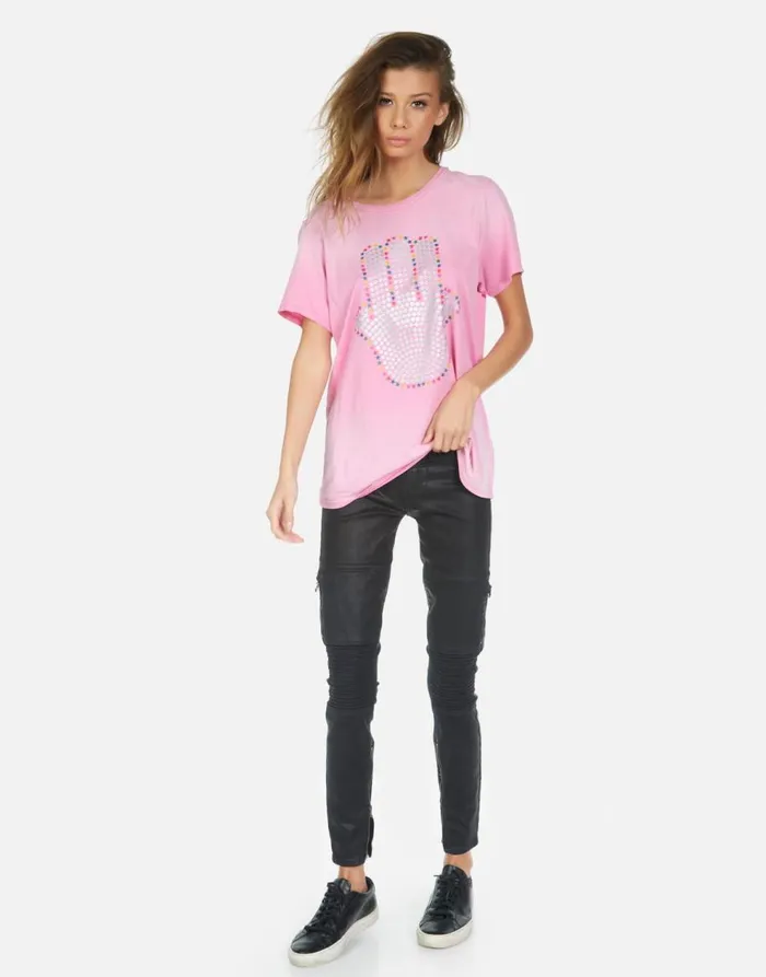 Women039s Wolf Hamsa Elements Party Pink Ombre Lauren Moshi Short Sleeve