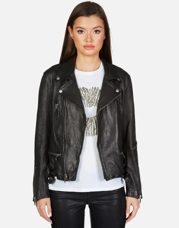 Women039s X Posey X Gold Chain Kiss Black Lauren Moshi Jackets