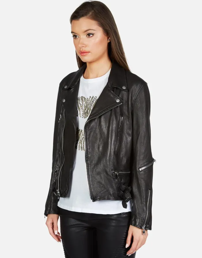 Women039s X Posey X Gold Chain Kiss Black Lauren Moshi Jackets