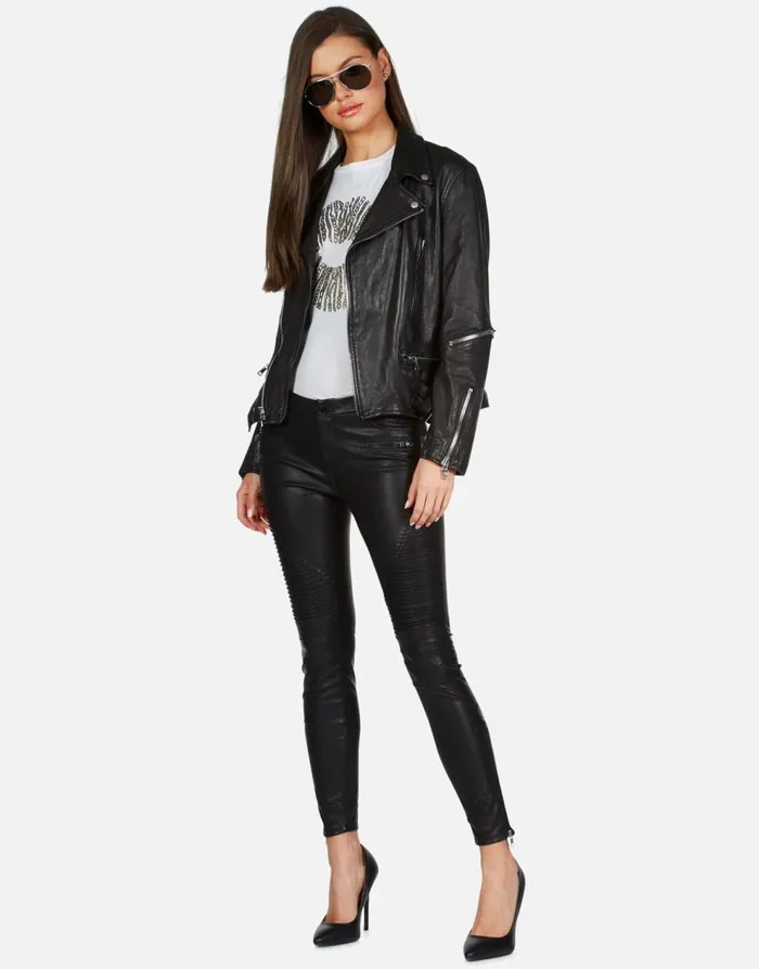 Women039s X Posey X Gold Chain Kiss Black Lauren Moshi Jackets