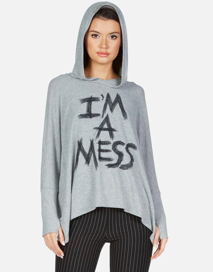 Women039s X Wilma X I039m A Mess Heather Grey Lauren Moshi Hoodies