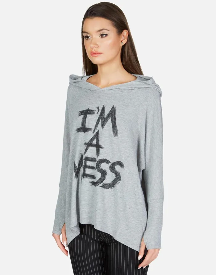 Women039s X Wilma X I039m A Mess Heather Grey Lauren Moshi Hoodies