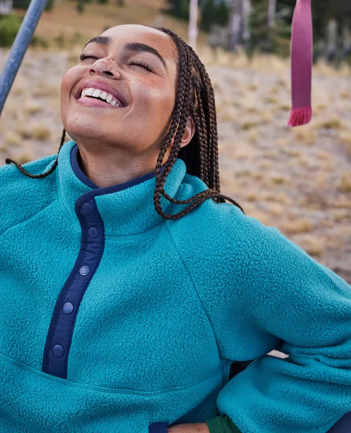 Women8217s ToadandCo Women8217s Campo Fleece Pullover Cyan Jackets and Layers