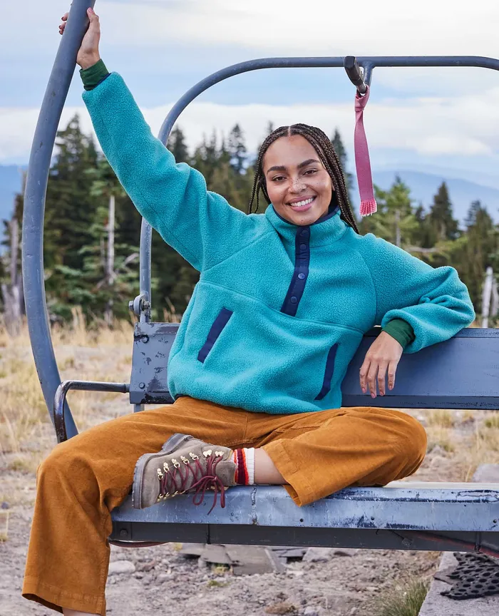 Women8217s ToadandCo Women8217s Campo Fleece Pullover Cyan Jackets and Layers