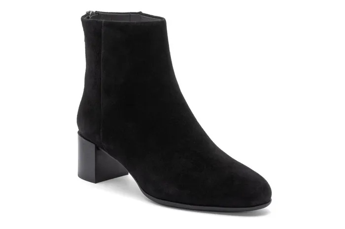 Women ABEO Footwear Boots Plaza Back Zip Black Suede